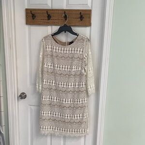 Ronni Nicole Ivory Lace Long Sleeve Dress